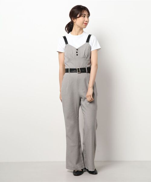 NOMAE（ノーマエ）の「【NOMAE】レザー配色チェックサロペット（サロペット/オーバーオール・レディース・ブラウン/ブラック系その他/ブラック・FREE）」の11枚目の写真