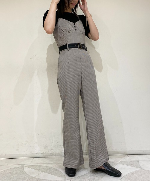 NOMAE（ノーマエ）の「【NOMAE】レザー配色チェックサロペット（サロペット/オーバーオール・レディース・ブラウン/ブラック系その他/ブラック・FREE）」の20枚目の写真