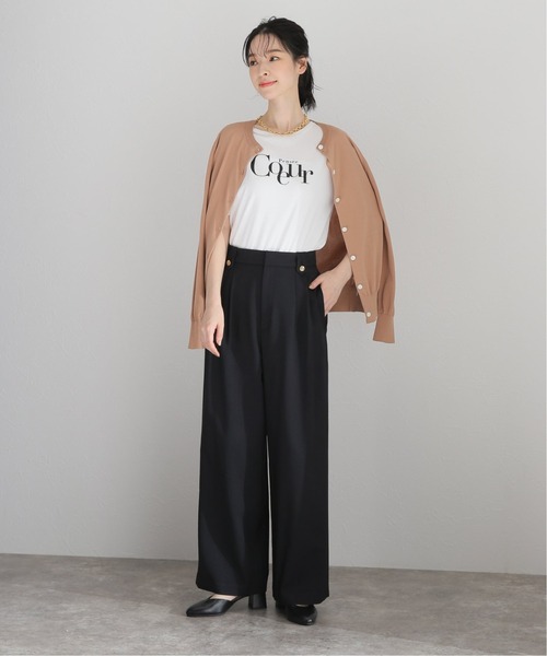 La TOTALITE（ラトータリテ）の「ツイルストレッチ ワイドパンツ【手洗い可能】◆（その他パンツ・レディース・ブラック/カーキ/ベージュ系その他・38/36）」の7枚目の写真