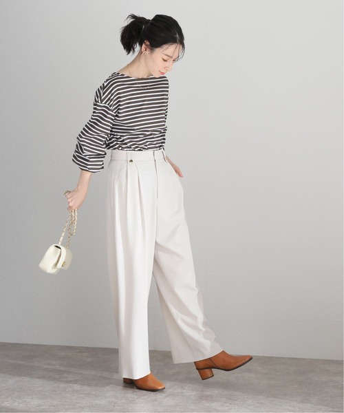 La TOTALITE（ラトータリテ）の「ツイルストレッチ ワイドパンツ【手洗い可能】◆（その他パンツ・レディース・ブラック/カーキ/ベージュ系その他・38/36）」の20枚目の写真