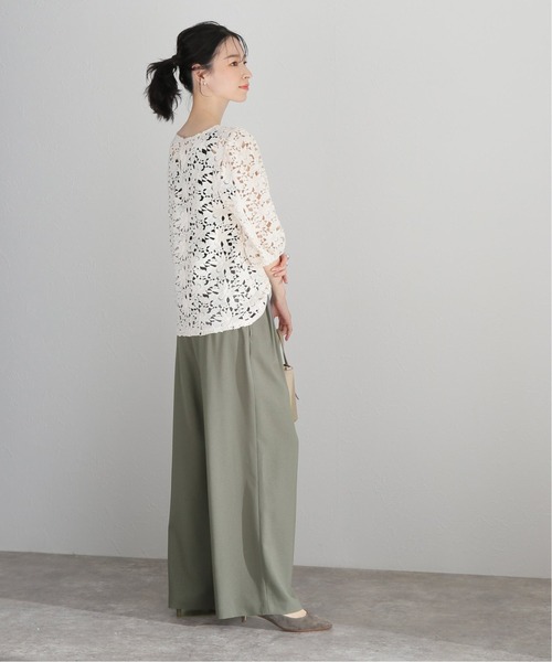 La TOTALITE（ラトータリテ）の「ツイルストレッチ ワイドパンツ【手洗い可能】◆（その他パンツ・レディース・ブラック/カーキ/ベージュ系その他・38/36）」の8枚目の写真