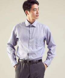 green label relaxing | Cナローストライプ スリム ショートワイドカラー ドレスシャツ -イージーアイロン-(ビジネスシャツ)