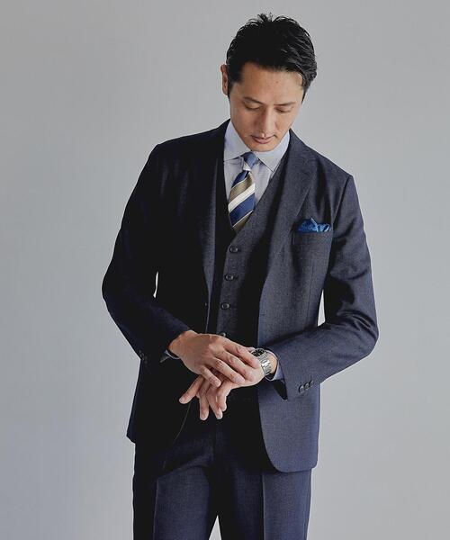 green label relaxing(グリーンレーベルリラクシング)の「Cナローストライプ スリム ショートワイドカラー ドレスシャツ -イージーアイロン-(ビジネスシャツ・メンズ・ロイヤルブルー/ライトブルー・37cm/38cm/40cm/39cm/43cm/41cm/42cm)」の7枚目の写真