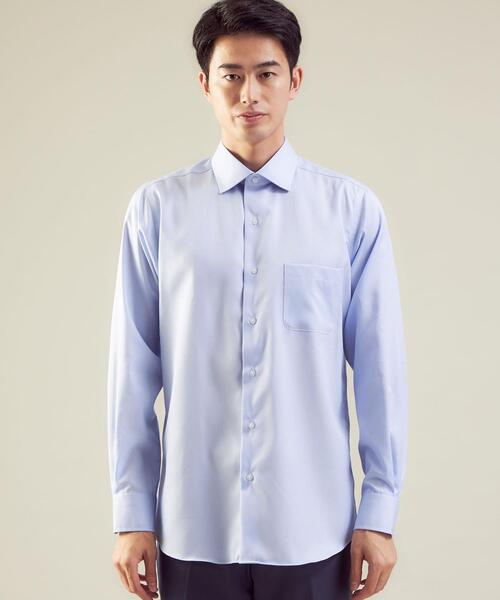 green label relaxing(グリーンレーベルリラクシング)の「Cナローストライプ スリム ショートワイドカラー ドレスシャツ -イージーアイロン-(ビジネスシャツ・メンズ・ロイヤルブルー/ライトブルー・37cm/38cm/40cm/39cm/43cm/41cm/42cm)」の3枚目の写真