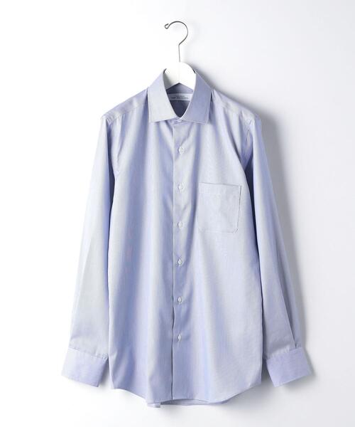 green label relaxing(グリーンレーベルリラクシング)の「Cナローストライプ スリム ショートワイドカラー ドレスシャツ -イージーアイロン-(ビジネスシャツ・メンズ・ロイヤルブルー/ライトブルー・37cm/38cm/40cm/39cm/43cm/41cm/42cm)」の11枚目の写真