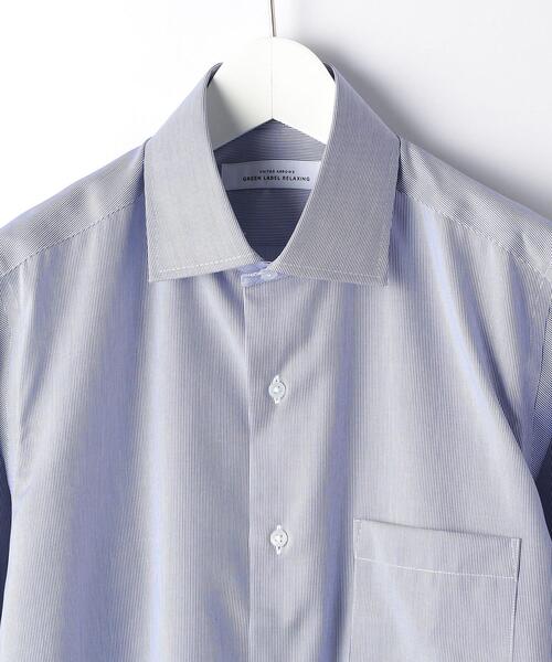 green label relaxing(グリーンレーベルリラクシング)の「Cナローストライプ スリム ショートワイドカラー ドレスシャツ -イージーアイロン-(ビジネスシャツ・メンズ・ロイヤルブルー/ライトブルー・37cm/38cm/40cm/39cm/43cm/41cm/42cm)」の6枚目の写真