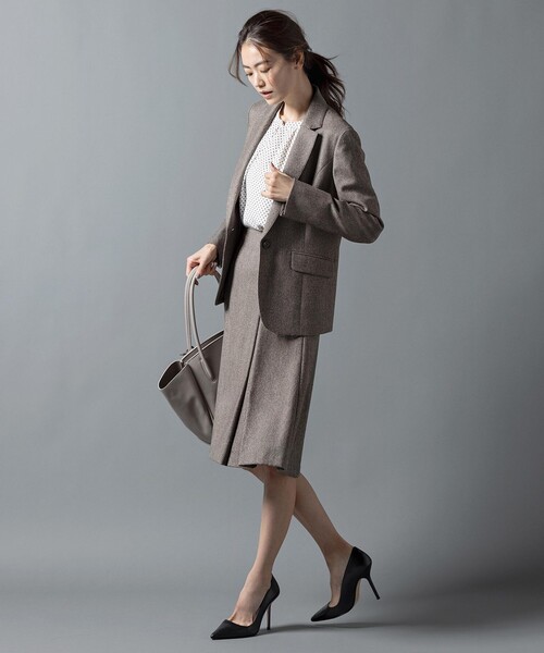 J.PRESS Ladies(J.プレス レディス)の「【セットアップ対応】ウールストレッチツイード スカート(スカート・レディース・グレー系/ダークブラウン系・XS/XXS)」の12枚目の写真