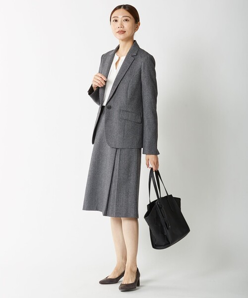 J.PRESS Ladies(J.プレス レディス)の「【セットアップ対応】ウールストレッチツイード スカート(スカート・レディース・グレー系/ダークブラウン系・XS/XXS)」の14枚目の写真