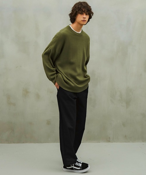 TETE HOMME(テットオム)の「【Revo.】ハニカムワッフル コットンニットロングスリーブTee(ニット/セーター・メンズ・ブラック/グレー/カーキ/ナチュラル・MEDIUM/LARGE)」の13枚目の写真