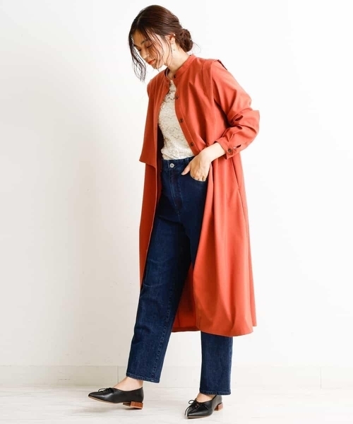 a.v.v(アーヴェヴェ)の「【a.v.v Charme】レイヤード風ロングワンピース(シャツワンピース・レディース・オレンジ/ベージュ・38/40/36)」の12枚目の写真