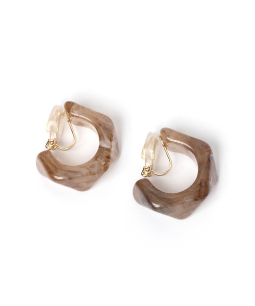 mysty woman（ミスティウーマン）の「アーチカラーイヤリング 238401（イヤリング・レディース・ブラウン/アイボリー/グリーン系その他・FREE）」の11枚目の写真