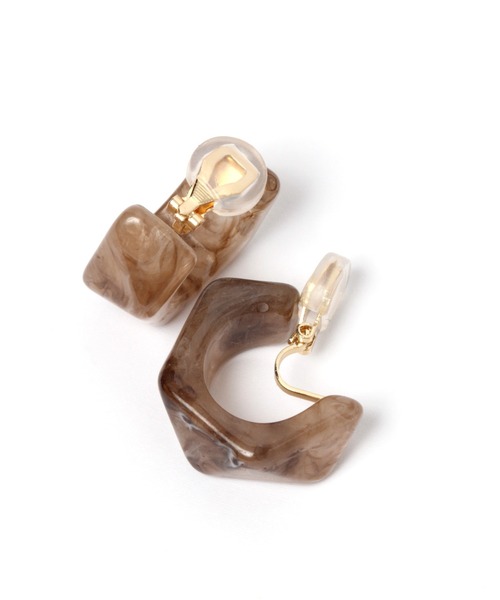 mysty woman（ミスティウーマン）の「アーチカラーイヤリング 238401（イヤリング・レディース・ブラウン/アイボリー/グリーン系その他・FREE）」の14枚目の写真