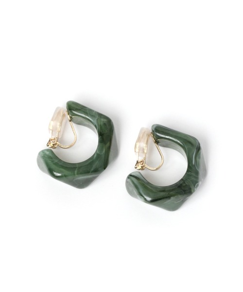 mysty woman（ミスティウーマン）の「アーチカラーイヤリング 238401（イヤリング・レディース・ブラウン/アイボリー/グリーン系その他・FREE）」の9枚目の写真