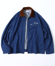 FREAK'S STORE（フリークスストア）の「WEB限定 PENNEY'S×FREAK'S STORE/ぺニーズ 別注 ビッグシルエット コーデュロイ襟 ジップブルゾン/チェーン刺繍/ダック/デニム（ブルゾン・メンズ）」