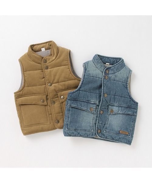 petit main(プティマイン)の「中綿ベスト(ベスト・キッズ・ブルー/ベージュ・S/M)」の13枚目の写真