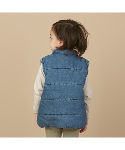 petit main(プティマイン)の「中綿ベスト(ベスト・キッズ・ブルー/ベージュ・S/M)」の8枚目の写真