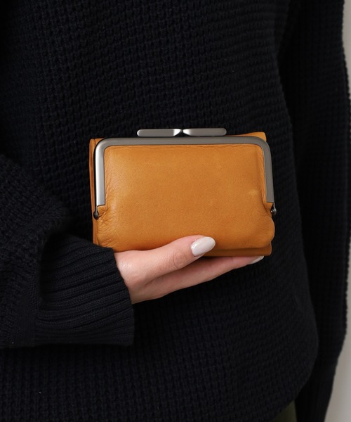 FUNALIVE(ファンアライブ)の「HOЯAMA カウレザーがま口折り財布(財布・メンズ・ブラック/グリーン/キャメル・FREE)」の11枚目の写真