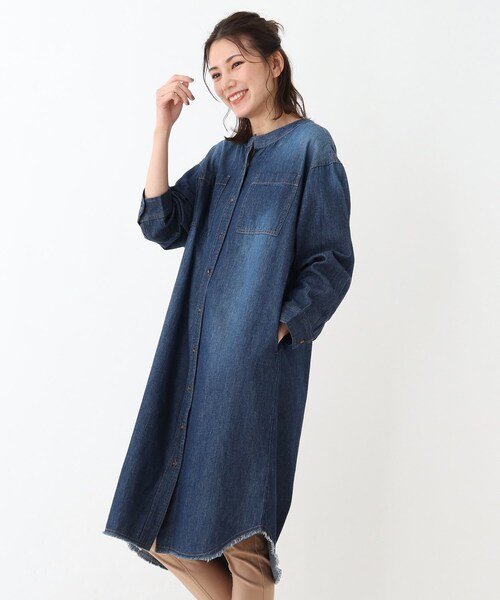 SHOO・LA・RUE（シューラルー）の「◆デニムシャツワンピース（ワンピース・レディース・ブラック/ブルー/ダークネイビー・02/03/04）」の3枚目の写真
