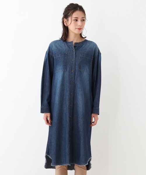 SHOO・LA・RUE（シューラルー）の「◆デニムシャツワンピース（ワンピース・レディース・ブラック/ブルー/ダークネイビー・02/03/04）」の4枚目の写真