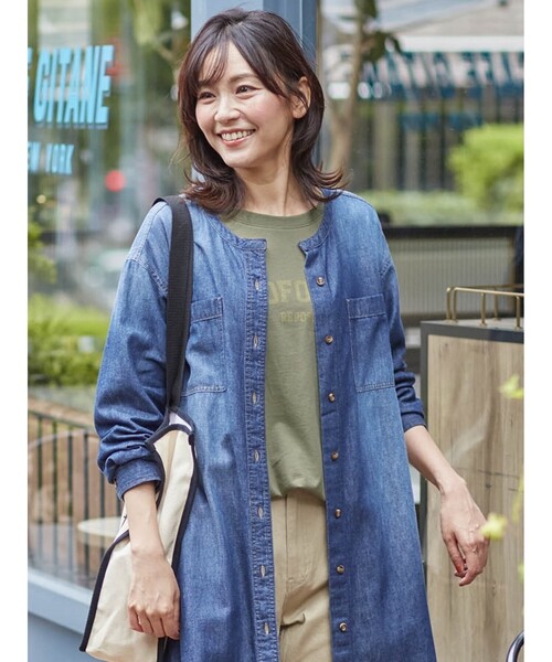 SHOO・LA・RUE（シューラルー）の「◆デニムシャツワンピース（ワンピース・レディース・ブラック/ブルー/ダークネイビー・02/03/04）」の7枚目の写真