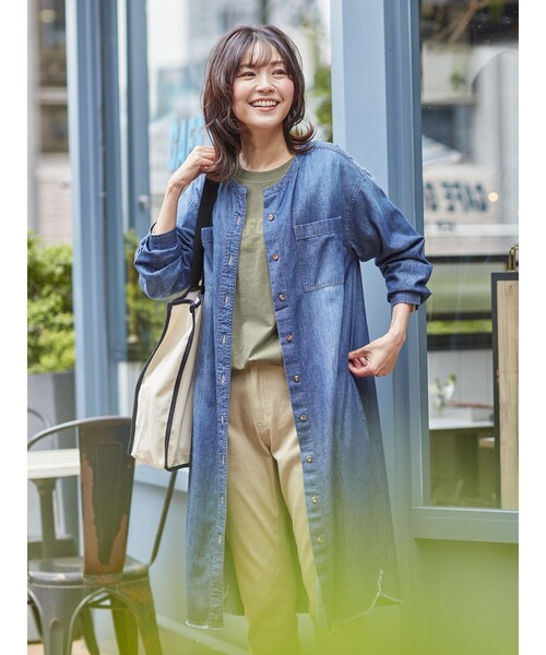 SHOO・LA・RUE（シューラルー）の「◆デニムシャツワンピース（ワンピース・レディース・ブラック/ブルー/ダークネイビー・02/03/04）」の8枚目の写真