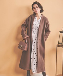 【WEB限定】ノーカラーウールコート