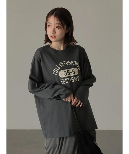 AMERICAN HOLIC（アメリカンホリック）の「カレッジロゴカットプルオーバー1（Tシャツ/カットソー・レディース・チャコールグレー・M/L）」の3枚目の写真