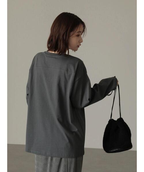 AMERICAN HOLIC（アメリカンホリック）の「カレッジロゴカットプルオーバー1（Tシャツ/カットソー・レディース・チャコールグレー・M/L）」の5枚目の写真