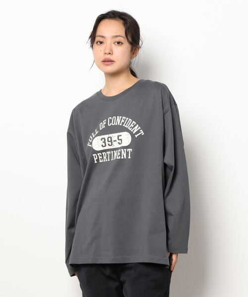 AMERICAN HOLIC（アメリカンホリック）の「カレッジロゴカットプルオーバー1（Tシャツ/カットソー・レディース・チャコールグレー・M/L）」の4枚目の写真