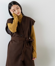 ANGIE | ウールタッチ ノーカラー ジレ コート(ノーカラーコート)