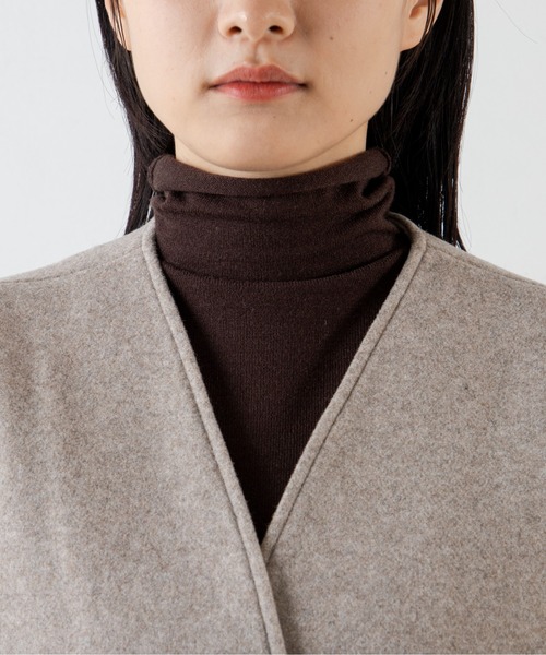 ANGIE（アンジー）の「ウールタッチ ノーカラー ジレ コート（ノーカラーコート・レディース・ベージュ/ブラウン・FREE）」の7枚目の写真