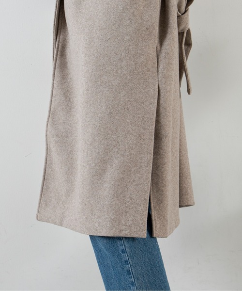 ANGIE（アンジー）の「ウールタッチ ノーカラー ジレ コート（ノーカラーコート・レディース・ベージュ/ブラウン・FREE）」の11枚目の写真