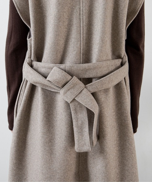 ANGIE（アンジー）の「ウールタッチ ノーカラー ジレ コート（ノーカラーコート・レディース・ベージュ/ブラウン・FREE）」の12枚目の写真