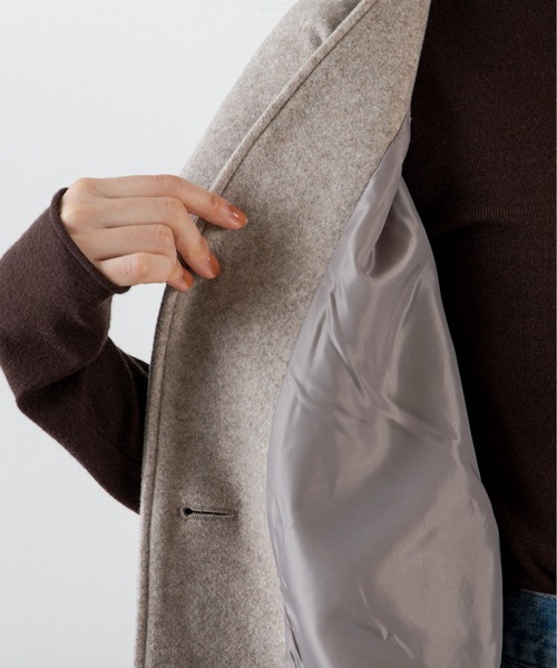 ANGIE（アンジー）の「ウールタッチ ノーカラー ジレ コート（ノーカラーコート・レディース・ベージュ/ブラウン・FREE）」の13枚目の写真