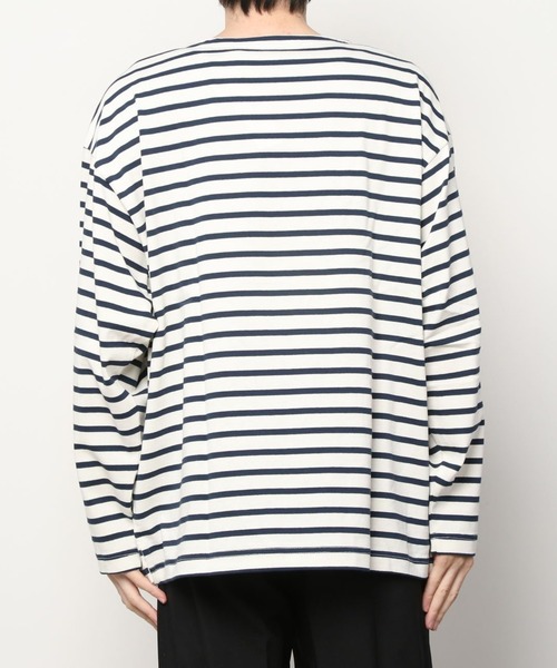 WEGO(ウィゴー)の「WEGO/バスクボーダーBIGロンT(Tシャツ/カットソー・メンズ・ホワイト/ホワイト系その他・MEDIUM/LARGE)」の3枚目の写真
