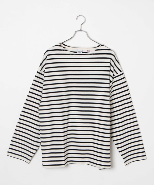 WEGO(ウィゴー)の「WEGO/バスクボーダーBIGロンT(Tシャツ/カットソー・メンズ・ホワイト/ホワイト系その他・MEDIUM/LARGE)」の17枚目の写真