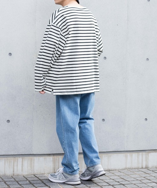 WEGO(ウィゴー)の「WEGO/バスクボーダーBIGロンT(Tシャツ/カットソー・メンズ・ホワイト/ホワイト系その他・MEDIUM/LARGE)」の13枚目の写真