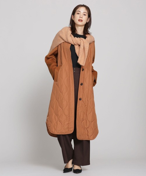 【美人】ナノユニバース ステンカラーコート キルティング super140's 美人】ナノユニバース ステンカラーコート キルティング