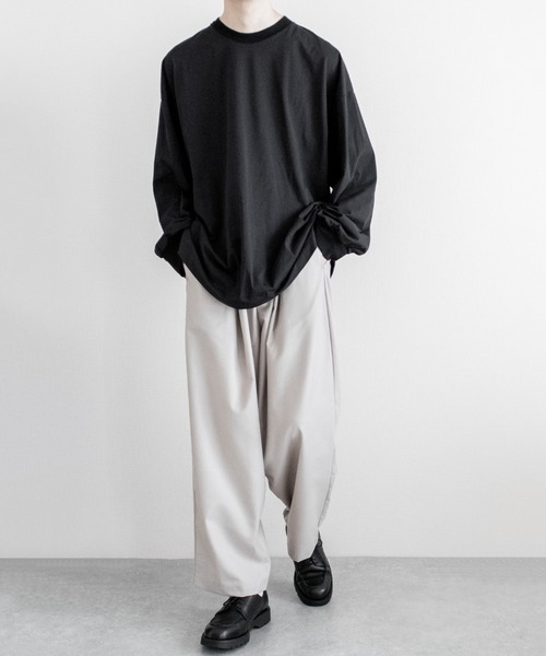 INTER FACTORY（インターファクトリー）の「ファッションインフルエンサー ゆーき - Wide Easy Pants / ワイドイージーパンツ　made in INTER FACTORY（その他パンツ・メンズ・ブラック/グレイッシュベージュ・SMALL/MEDIUM）」の13枚目の写真