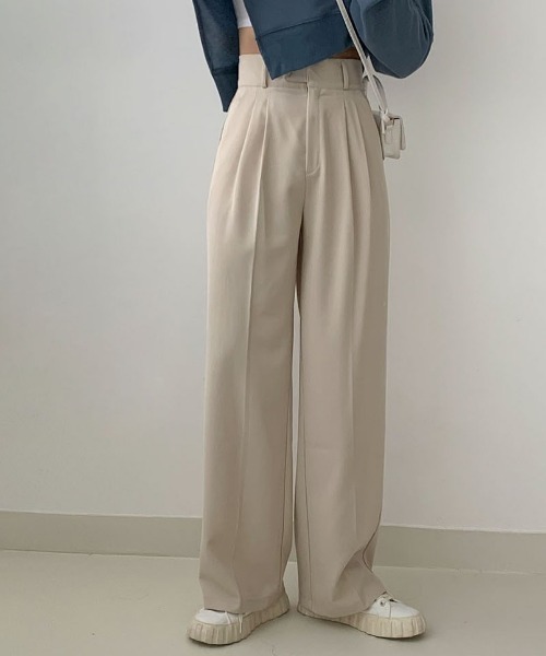BEIDELLI（ベイデリー）の「[BELLIDE MADE] ハイウエストタックスラックス（スラックス・レディース・チャコールグレー/ベージュ・SMALL/MEDIUM）」の12枚目の写真