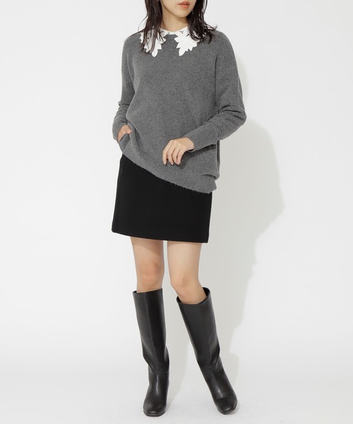 NATURAL BEAUTY BASIC（ナチュラルビューティーベーシック）の「ウールブレンドミニスカート（スカート・レディース・ライトグリーン/ブルー/ブラック・MEDIUM/SMALL）」の8枚目の写真