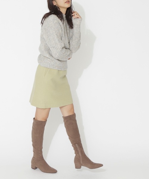 NATURAL BEAUTY BASIC（ナチュラルビューティーベーシック）の「ウールブレンドミニスカート（スカート・レディース・ライトグリーン/ブルー/ブラック・MEDIUM/SMALL）」の19枚目の写真