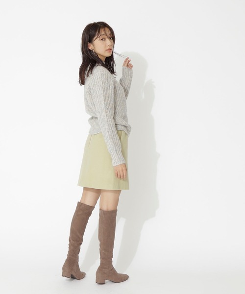 NATURAL BEAUTY BASIC（ナチュラルビューティーベーシック）の「ウールブレンドミニスカート（スカート・レディース・ライトグリーン/ブルー/ブラック・MEDIUM/SMALL）」の9枚目の写真