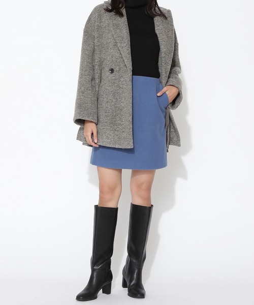 NATURAL BEAUTY BASIC（ナチュラルビューティーベーシック）の「ウールブレンドミニスカート（スカート・レディース・ライトグリーン/ブルー/ブラック・MEDIUM/SMALL）」の5枚目の写真