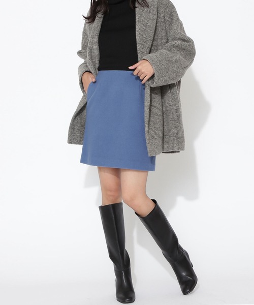 NATURAL BEAUTY BASIC（ナチュラルビューティーベーシック）の「ウールブレンドミニスカート（スカート・レディース・ライトグリーン/ブルー/ブラック・MEDIUM/SMALL）」の18枚目の写真