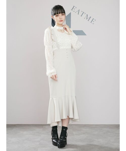 EATME（イートミー）の「シャーリングデコルテブラウス（シャツ/ブラウス・レディース・アイボリー/ブラック/ラベンダー・FREE）」の11枚目の写真