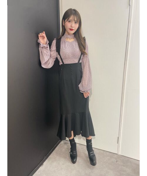 EATME（イートミー）の「シャーリングデコルテブラウス（シャツ/ブラウス・レディース・アイボリー/ブラック/ラベンダー・FREE）」の10枚目の写真