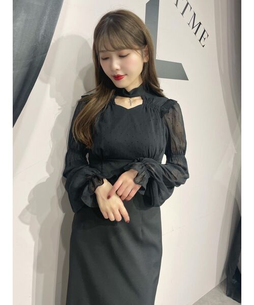 EATME（イートミー）の「シャーリングデコルテブラウス（シャツ/ブラウス・レディース・アイボリー/ブラック/ラベンダー・FREE）」の16枚目の写真