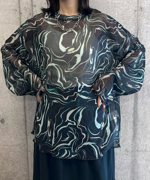 byYOUANCE(バイユアンス)の「シアーロンT(Tシャツ/カットソー・レディース・その他1/その他2/ブラック系その他/パープル系その他/その他3/その他4/その他5/その他7/その他6・FREE)」の7枚目の写真