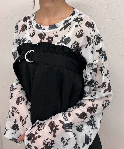 byYOUANCE(バイユアンス)の「シアーロンT(Tシャツ/カットソー・レディース・その他1/その他2/ブラック系その他/パープル系その他/その他3/その他4/その他5/その他7/その他6・FREE)」の8枚目の写真